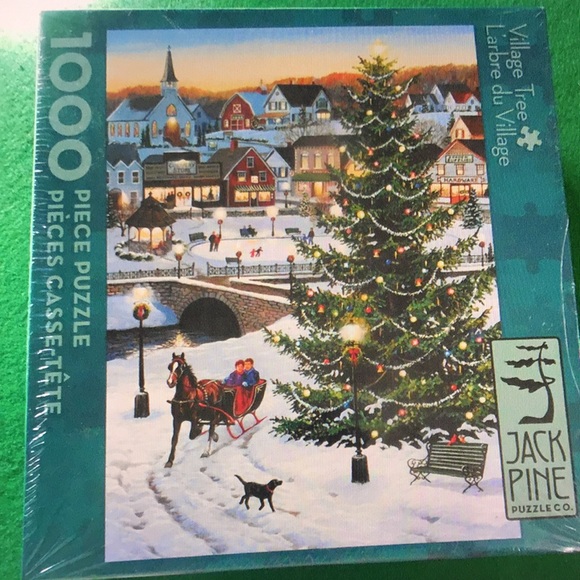 New 1000 Piece Jack Pine Village Tree Christmas Puzzle - Picture 2 of 5